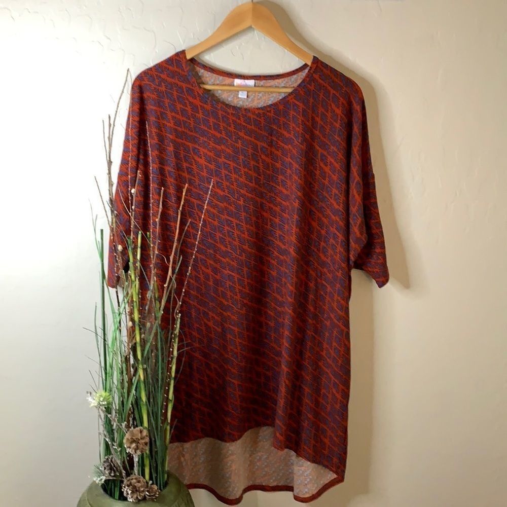 Lularoe Hi Lo Dress Mid Length Sleeves Scoop Neck Soft Fabric EUC